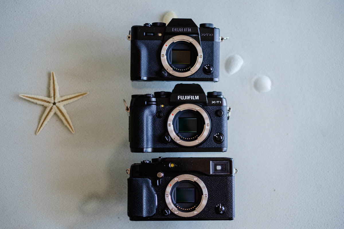 Top to -bottom: X-T10, X-T1, X-Pro 1