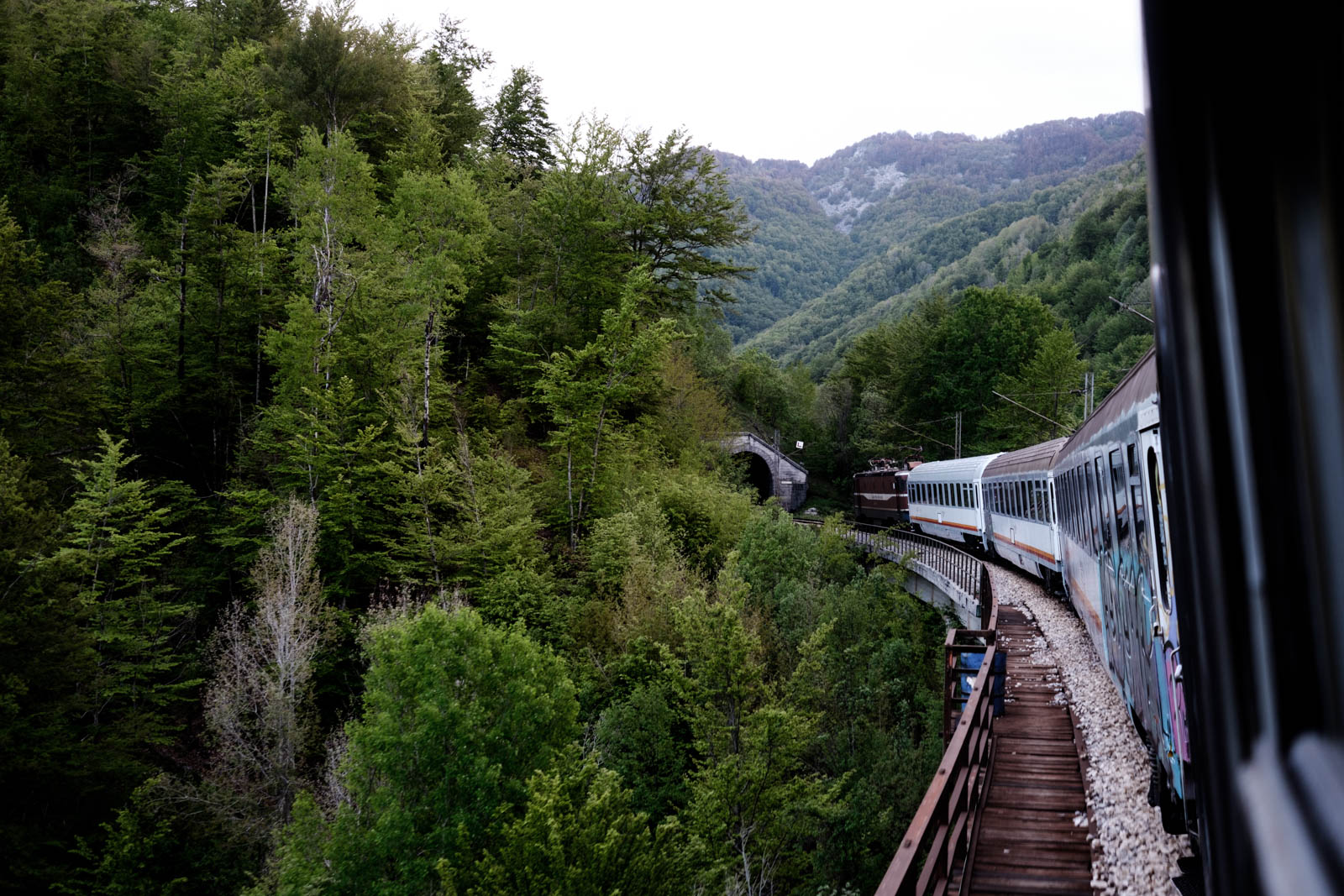 Obligatory head-out-the-train shot