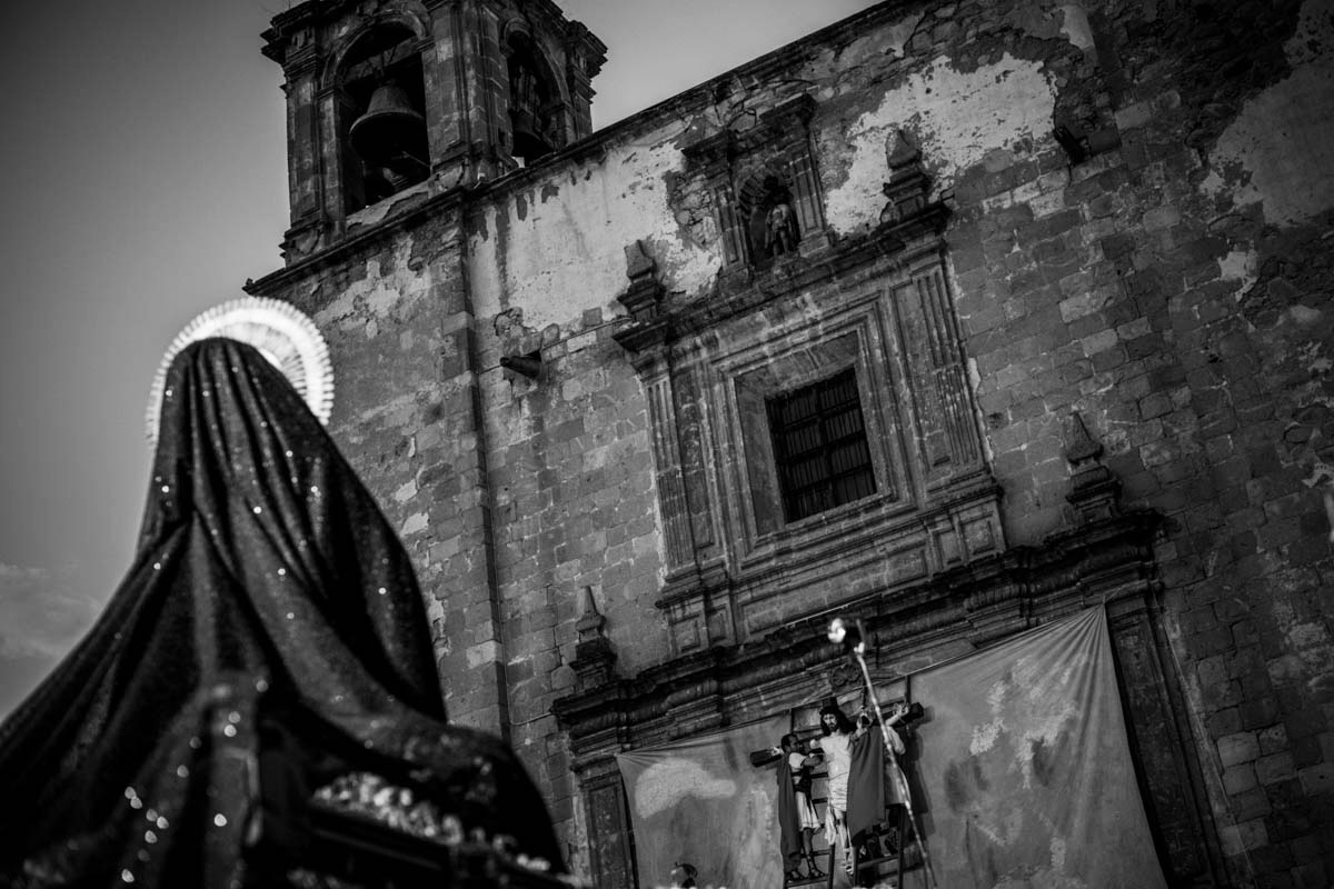The effigy of Our Lady of Solitude awaits the Procession of Silence.