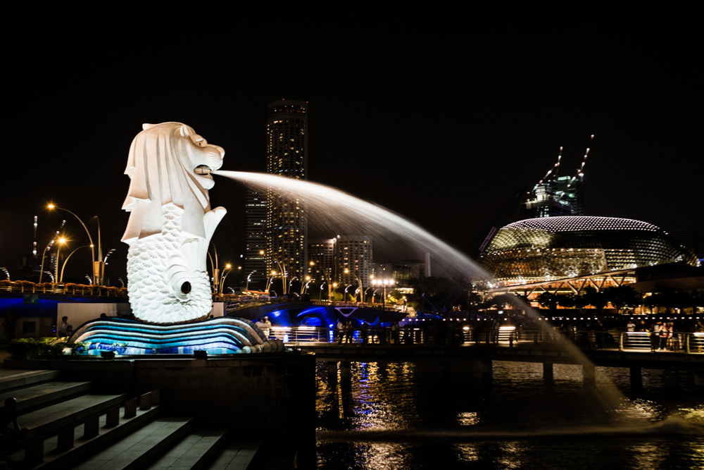 The Merlion - mythical catfish that gave Singapore its name